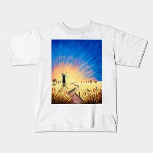 Norfolk Broads Windmill Painting Kids T-Shirt